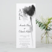 Invitation Tulipe noire verticale Floral Rustique Mariage Kra (Debout devant)