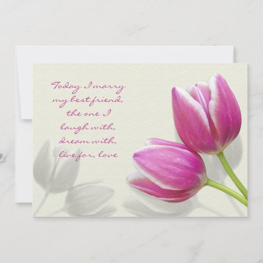 Invitation Tulipe rose (Dos)