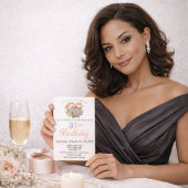 Invitation Tulipe rose et orange clair 40e anniversaire