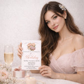 Invitation Tulipe rose et orange pour un 25ème anniversaire