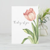 Invitation Tulipe rose seule (Debout devant)