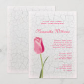 Invitation Tulipe rose sur Fête de l'mariée de peinture de cr (Devant / Derrière)