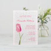 Invitation Tulipe rose sur Fête de l'mariée de peinture de cr (Debout devant)