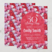 Invitation Tulipe Unique Luxe 80e Anniversaire (Devant / Derrière)