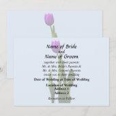 Invitation Tulipe Violette Simple (Devant / Derrière)