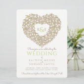 Invitation Tulipes à ressort crème tirant mariage coeur (Debout devant)