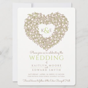 Invitation Tulipes à ressort crème tirant mariage coeur