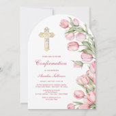 Invitation Tulipes Aquarelle Arche Confirmation (Devant)