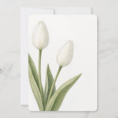 Invitation Tulipes Aquarelle Blanche Enterrement (Dos)