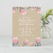 Invitation Tulipes aquarelles pêche printemps Shower de maria (Debout devant)