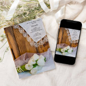 Invitation Tulipes blanches rustiques Fête des mariées de la 