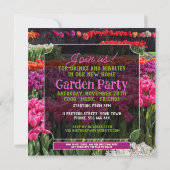 Invitation Tulipes colorées Spécial Anniversaire Jardin Danse (Dos)