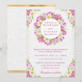 Invitation Tulipes d'aquarelle et jonquilles Mariage de couro (Devant / Derrière)