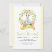 Invitation Tulipes d'aquarelle et lapin Brunch de Pâques (Devant)