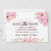 Invitation Tulipes d'aquarelle rose Enregistrer la date (Devant)