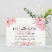 Invitation Tulipes d'aquarelle rose Enregistrer la date (Debout devant)