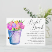 Invitation Tulipes d'aquarelle tendance mariage Brunch nuptia (Debout devant)