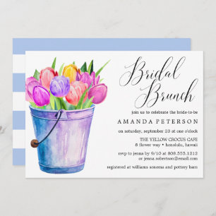 Invitation Tulipes d'aquarelle tendance mariage Brunch nuptia
