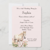 Invitation Tulipes de Cheval Blanc Rosé Bleu Anniversaire (Devant)