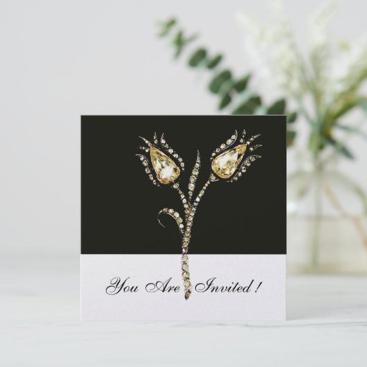 Invitation TULIPES DIAMANT , Métalisé givré (Debout devant)
