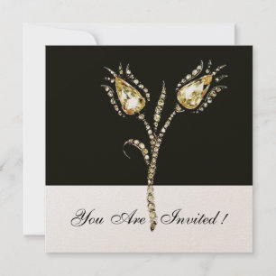 Invitation TULIPES DIAMANT , Métallic Or