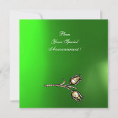 Invitation TULIPES DIAMANT MONOGRAMME ,Émeraude Vert (Dos)