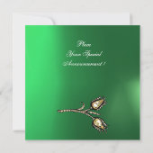 Invitation TULIPES DIAMANT MONOGRAMME ,Jade Vert (Dos)