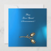 Invitation TULIPES DIAMANT MONOGRAMME , Saphir Bleu (Dos)