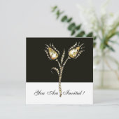 Invitation TULIPES DIAMANT, Noir et Blanc (Debout devant)