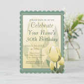 Invitation Tulipes du printemps Fête d'anniversaire Jaune (Debout devant)