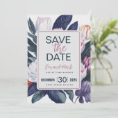 Invitation Tulipes et nénuphars Enregistrez la date Invitatio (Debout devant)