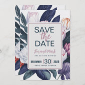 Invitation Tulipes et nénuphars Enregistrez la date Invitatio (Devant / Derrière)