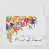 Invitation Tulipes et verdure lumineuses Proposition de cortè (Devant / Derrière)