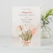Invitation Tulipes fleurs arc (Debout devant)
