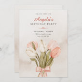 Invitation Tulipes fleurs arc (Devant / Derrière)