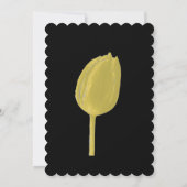 Invitation Tulipes florales Jaune Noir Élégant Mariage Boho (Dos)