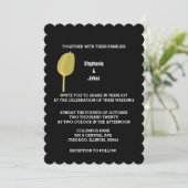 Invitation Tulipes florales Jaune Noir Élégant Mariage Boho (Debout devant)