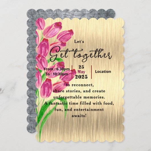Invitation Tulipes intemporelles se réunissent (Devant / Derrière)