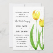 Invitation Tulipes Jaunes Aquarelle Mariage Floral (Devant)