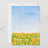 Invitation Tulipes Jaunes Mariage d'aquarelle végétale (Dos)