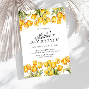 Invitation Tulipes jaunes modernes Floral Déjeuner du jour de