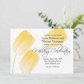 Invitation Tulipes Jaunes Ressort Mariage Floral (Debout devant)