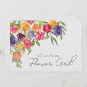 Invitation Tulipes lumineuses et fleurs de verdure Propositio (Devant / Derrière)