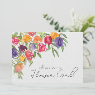 Invitation Tulipes lumineuses et fleurs de verdure Propositio