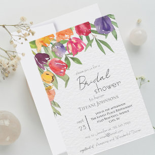 Invitation Tulipes lumineuses et verdure Shower de mariage