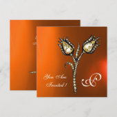 Invitation TULIPES MONOGRAM DIAMANT , Agate Jaune Orange (Devant / Derrière)