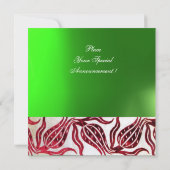 Invitation TULIPES MONOGRAMME DAMASSÉE VELVET ROUGE Bourgogne (Dos)