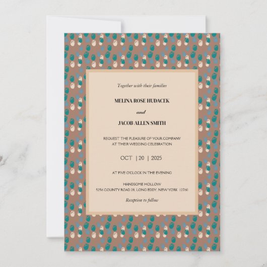 Invitation Tulipes neutres d'Amsterdam sur le Mariage Mocha M (Devant)