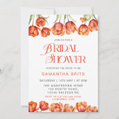 Invitation Tulipes oranges modernes Fête des mariées florale (Devant)