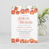 Invitation Tulipes oranges modernes Fête des mariées florale (Debout devant)